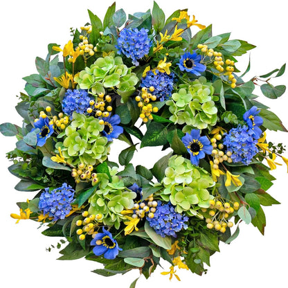 Home Collection Artificial Spring Summer Wreath for Front Door 24 Inch