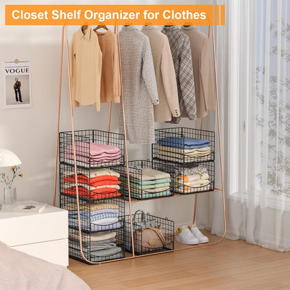 Home Collection 4-Tier Stackable Closet Organizer Shelves
