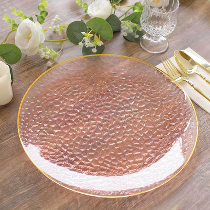 Home Collection 10-Pack 13" Round Hammered Plastic Charger Plates