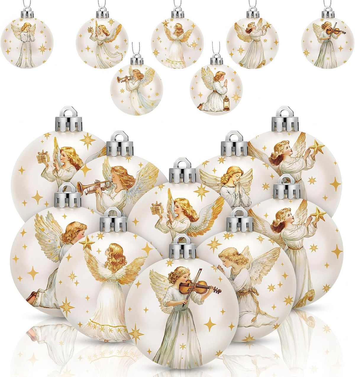 Home Collection Pack of 40 Mini Christmas Ball Ornaments 1.2 Inch Hanging Xmas Tree Decorations