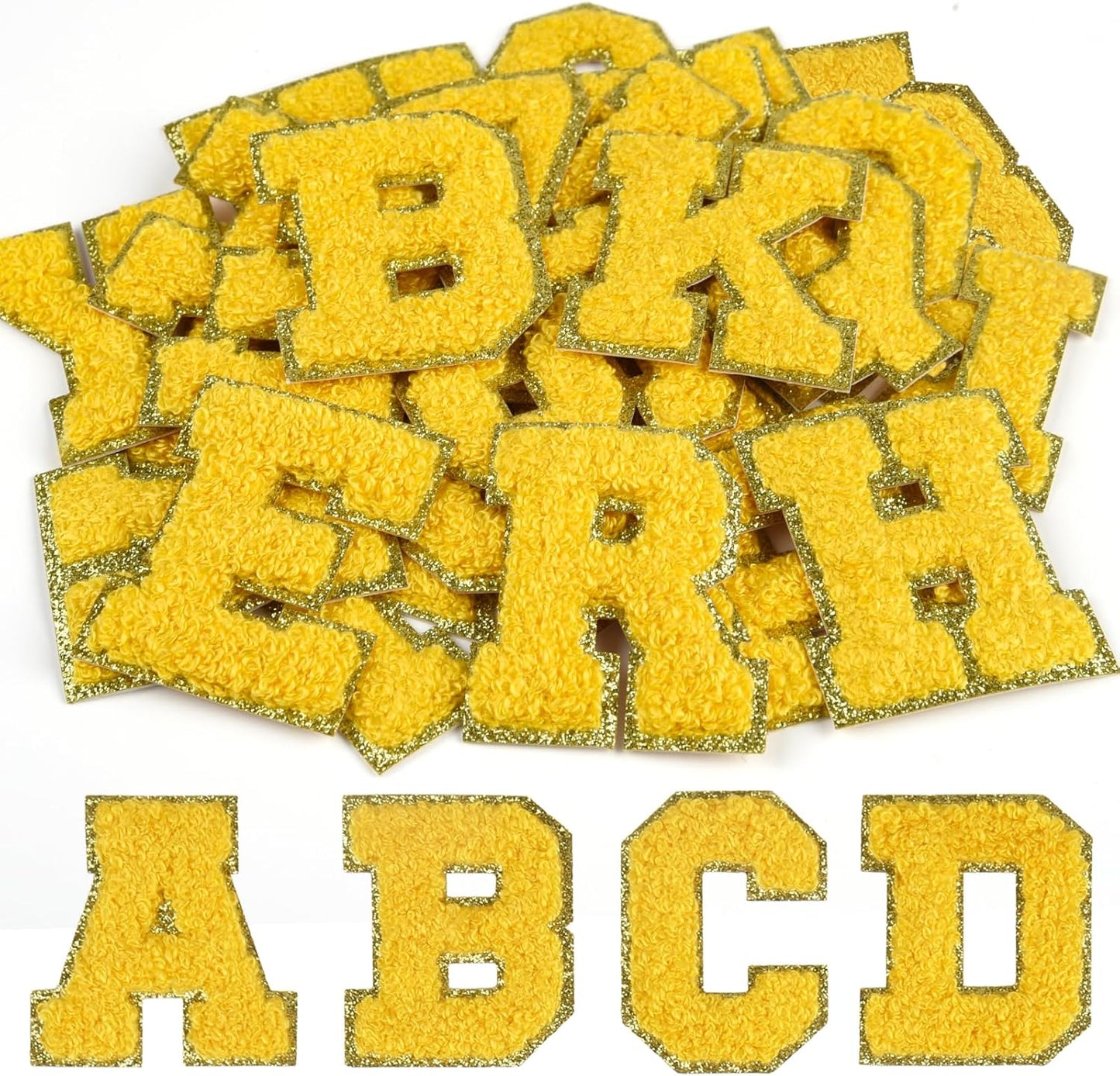 Home Collection 52-Piece Yellow Chenille Letter Patches A-Z