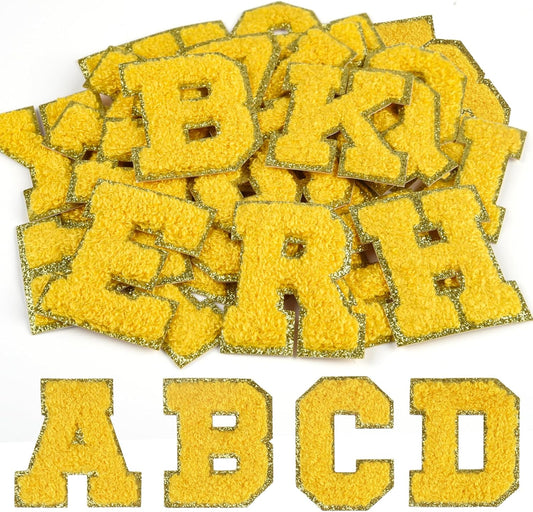 Home Collection 52-Piece Yellow Chenille Letter Patches A-Z