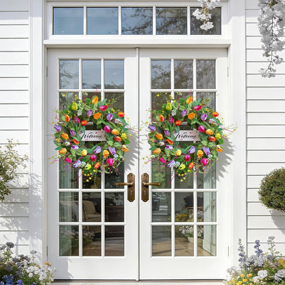 Home Collection Spring Summer Front Door Wreath 26 Inch Seasonal Door Decor