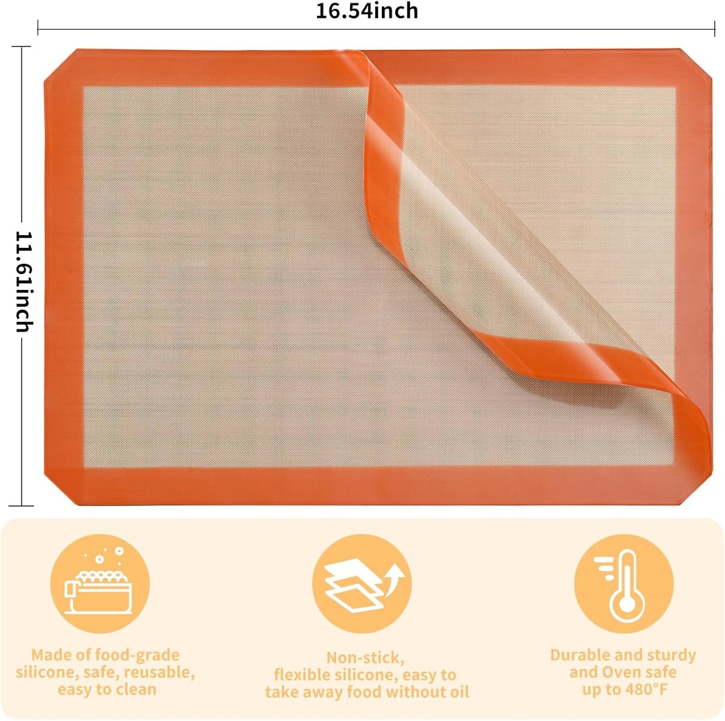 Home Collection  2-Pack Silicone Baking Mats