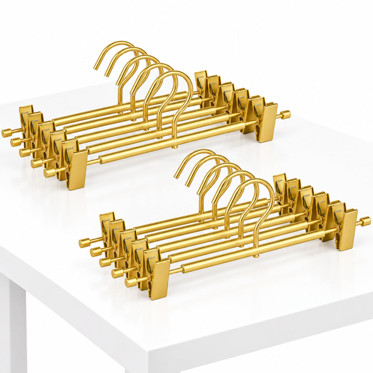 Home Collection 10 Pack Premium Matte Gold Aluminum Pants Hangers