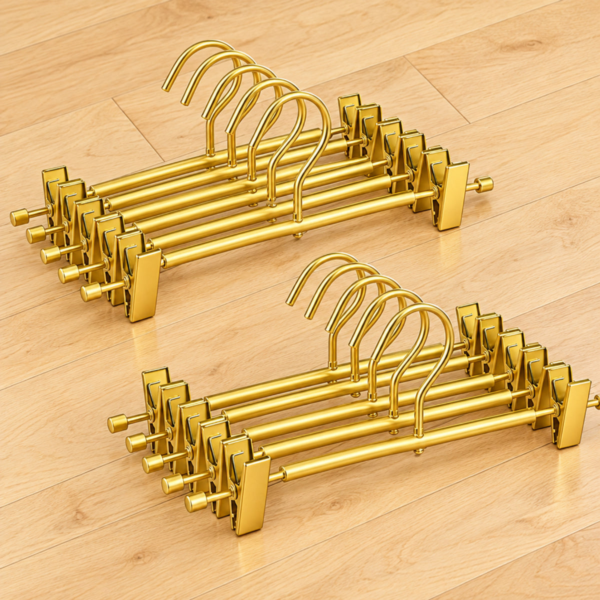 Home Collection 10 Pack Premium Matte Gold Aluminum Pants Hangers