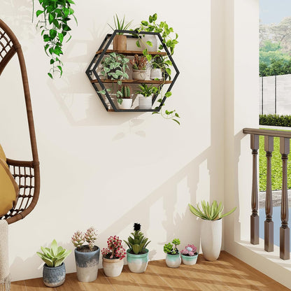 Home Collection Hexagon Floating Shelves for Wall