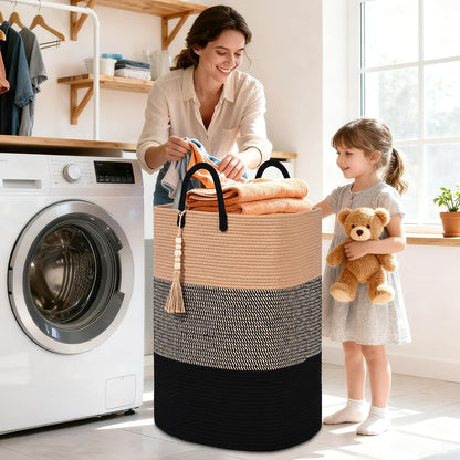 Home Collection 100L Large Rectangular Woven Laundry Hamper and Storage Basket
