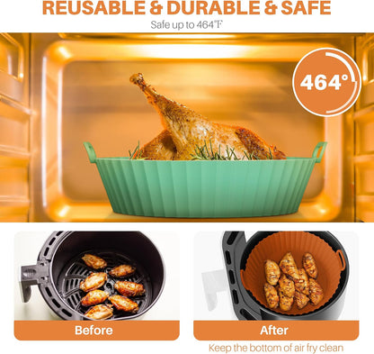 Home Collection 2-Pack Silicone Air Fryer Liners for 4–7 QT