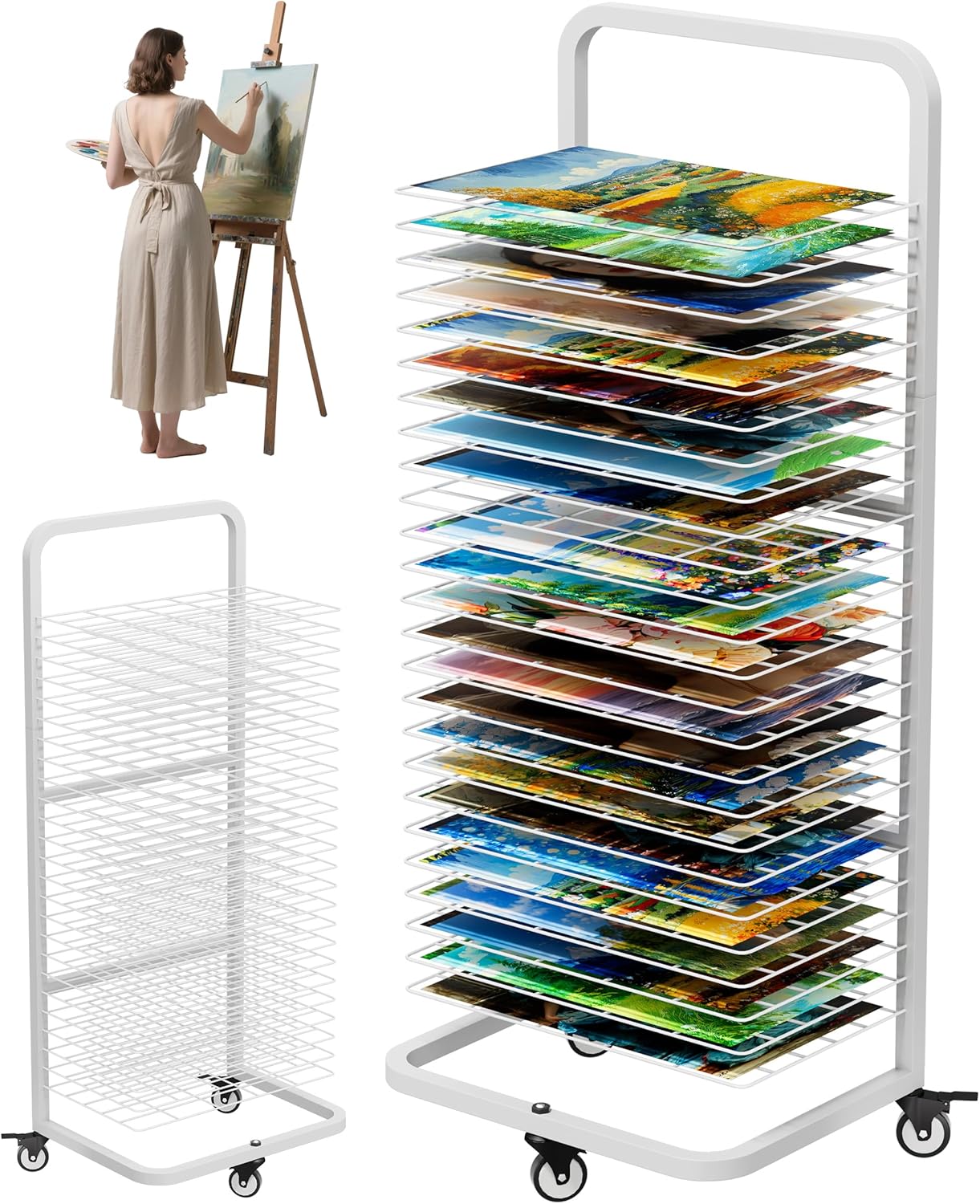 Home Collection Art Drying Rack with 25 Removable Shelves