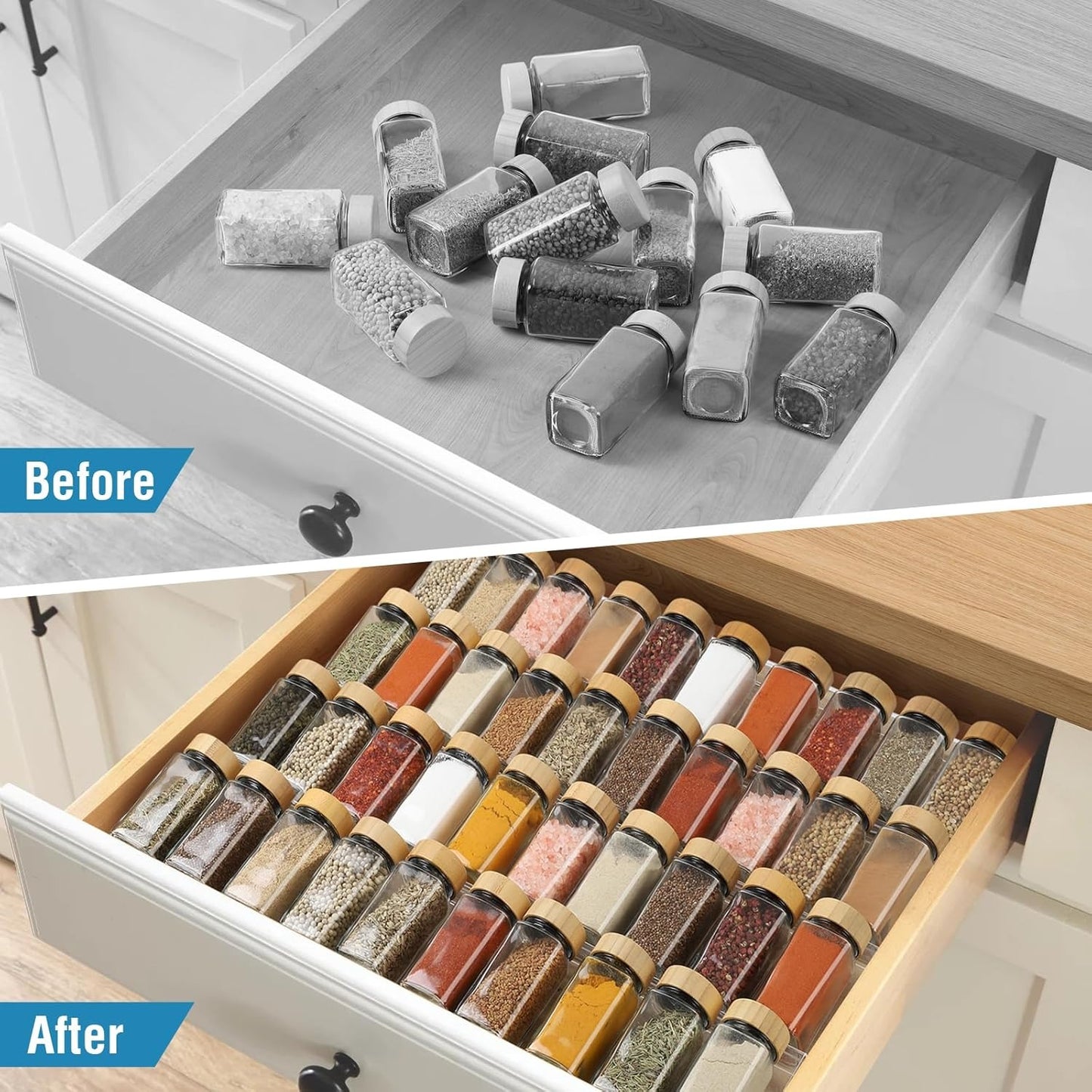 Home Collection Expandable 4-Tier Spice Drawer Organizer