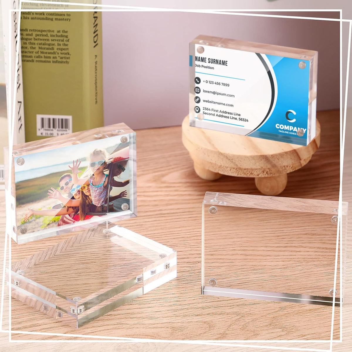 Home Collection 3 Pack Magnetic Photo Frames 2.5 X 3.5 Inch