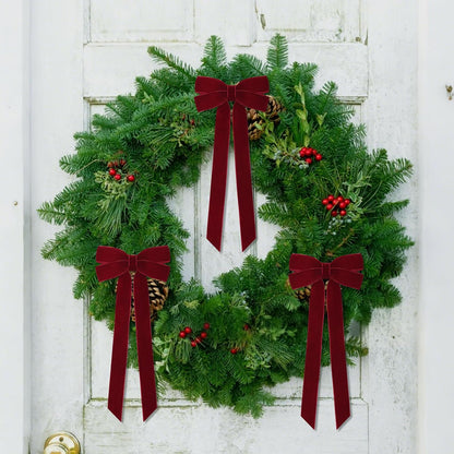 Home Collection Pack of 12 Velvet Christmas Ribbon Bows 5x10 Inch Holiday Tree Decorations