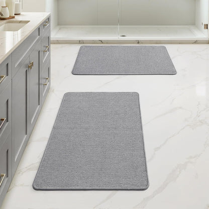 Home Collection Set of 2 Ultra Thin Non-Slip Bathroom Rugs 17x27
