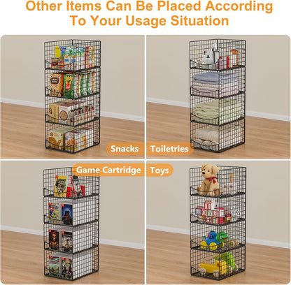 Home Collection 4-Tier Stackable Closet Organizer Shelves