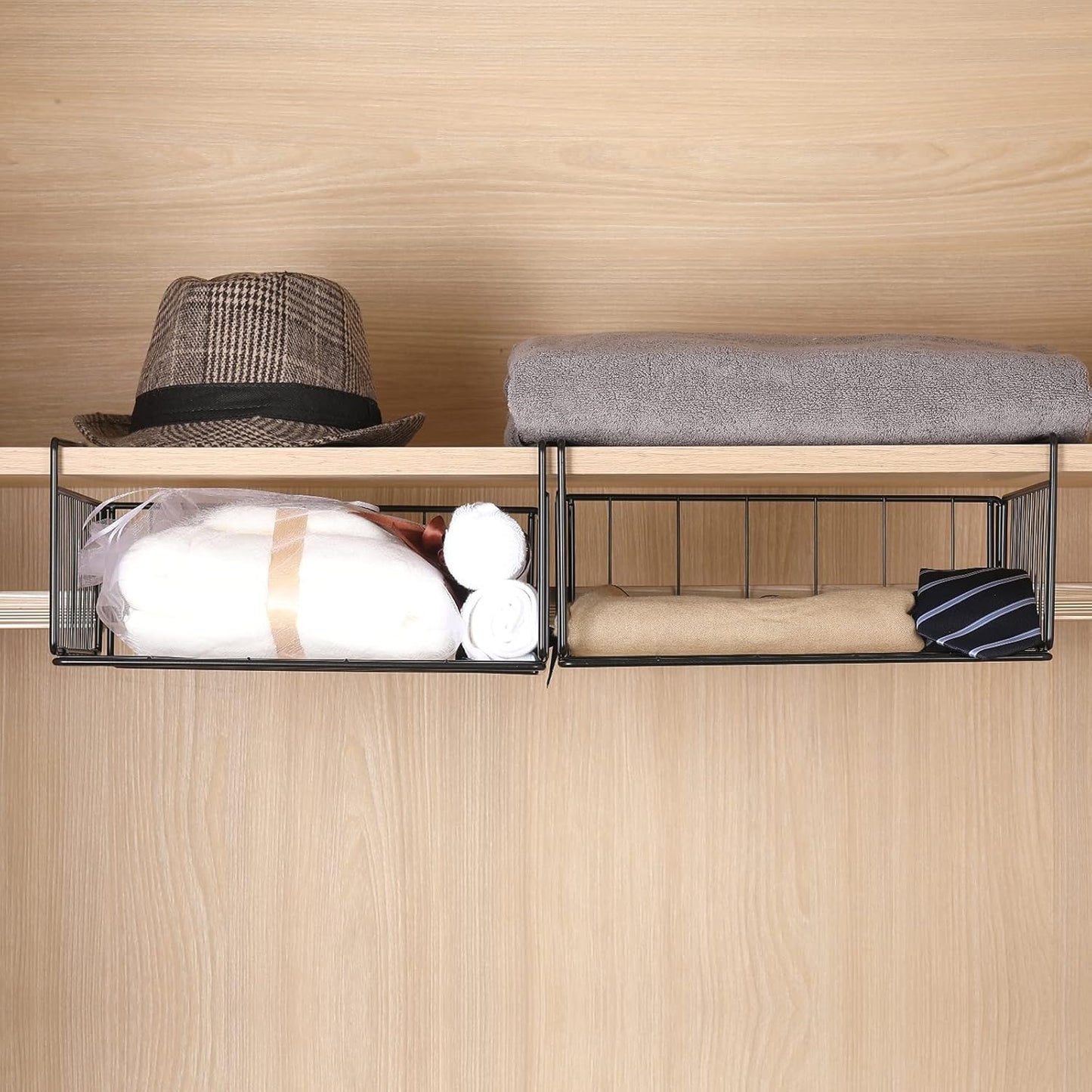 Home Collection 2-Pack Under Shelf Basket Organizer