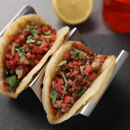 Home Collection Stainless Steel Taco Holder Stand for 2 Soft or Hard Shell Tacos