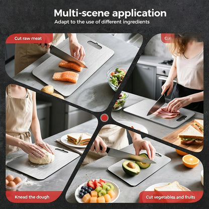 Home Collection Pack of 3 Pure Titanium Cutting Board Set Double-Sided