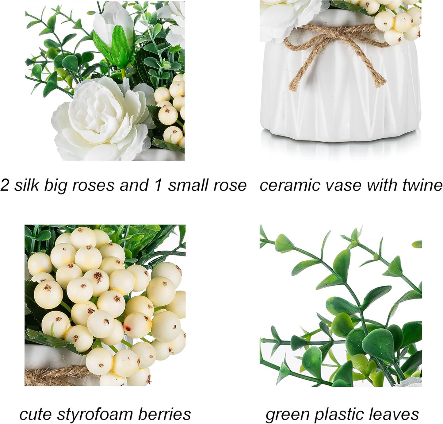 Home Collection Set of 2 Artificial Flower Arrangement with Vase