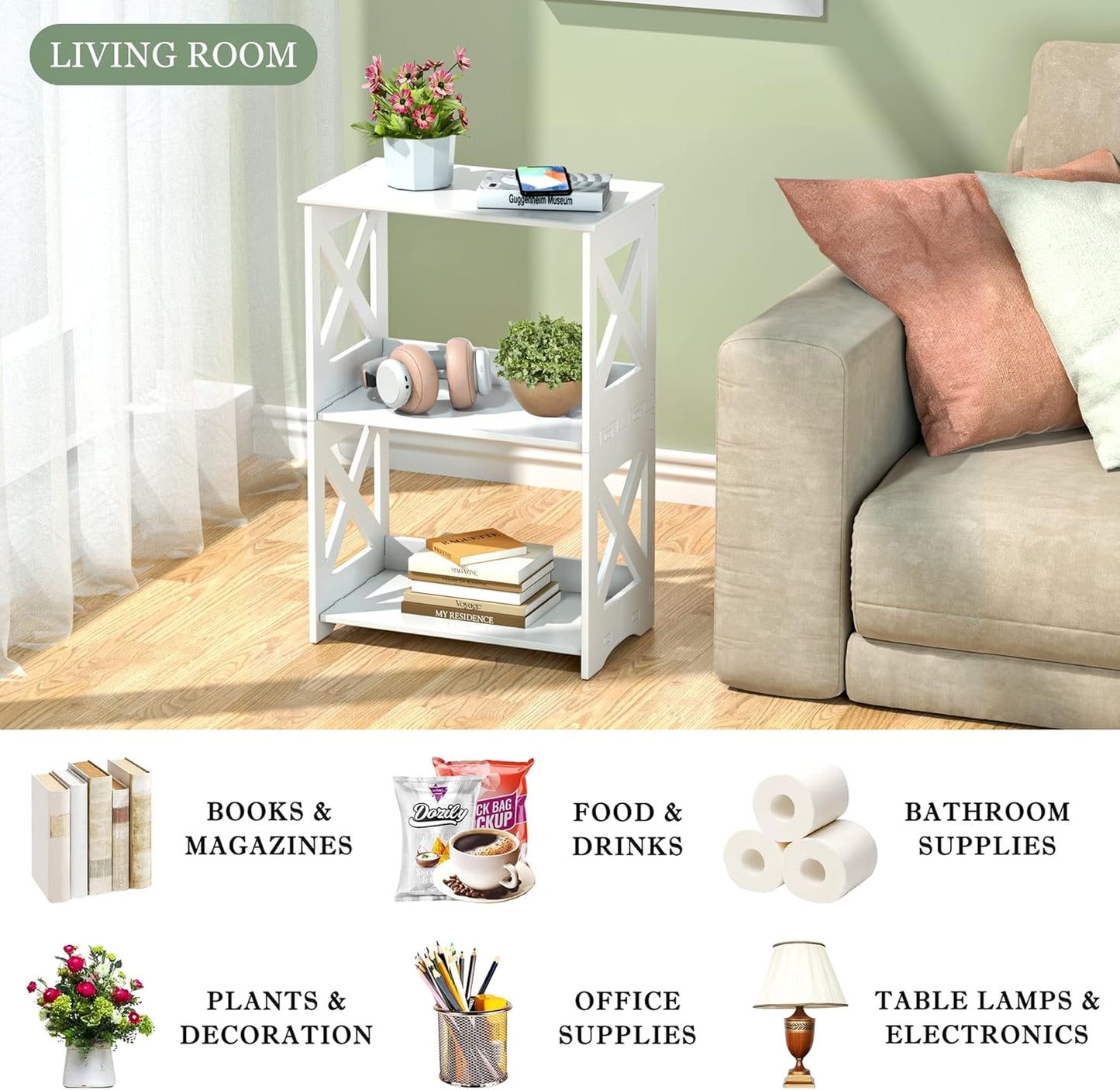 Home Collection 2-Piece 3-Tier End Table Set