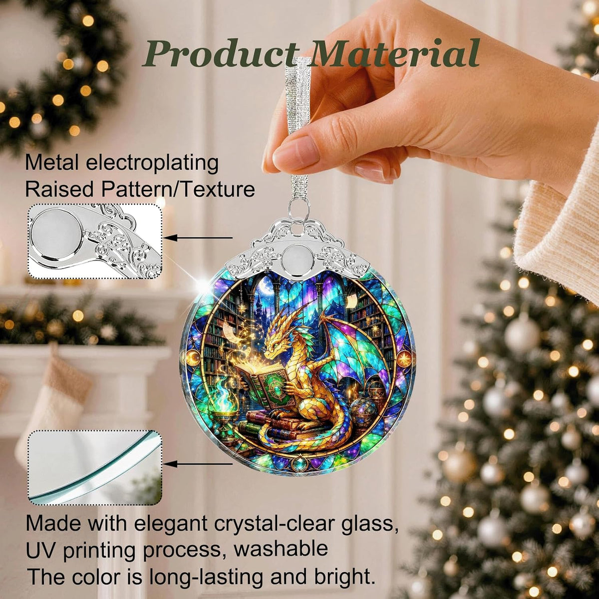 Home Collection Crystal Glass Christmas Ornament Sparkling Hanging Tree Decoration