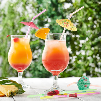 Home Collection Pack of 50 Assorted Mini Umbrella Drinking Straws