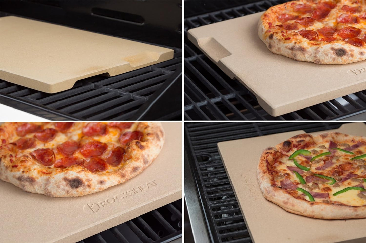 Home Collection 15x12 Inch Cordierite Pizza Stone with Handles