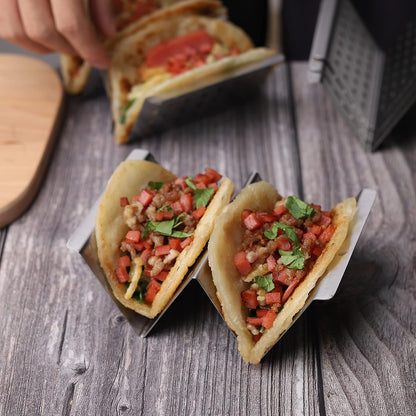 Home Collection Stainless Steel Taco Holder Stand for 2 Soft or Hard Shell Tacos