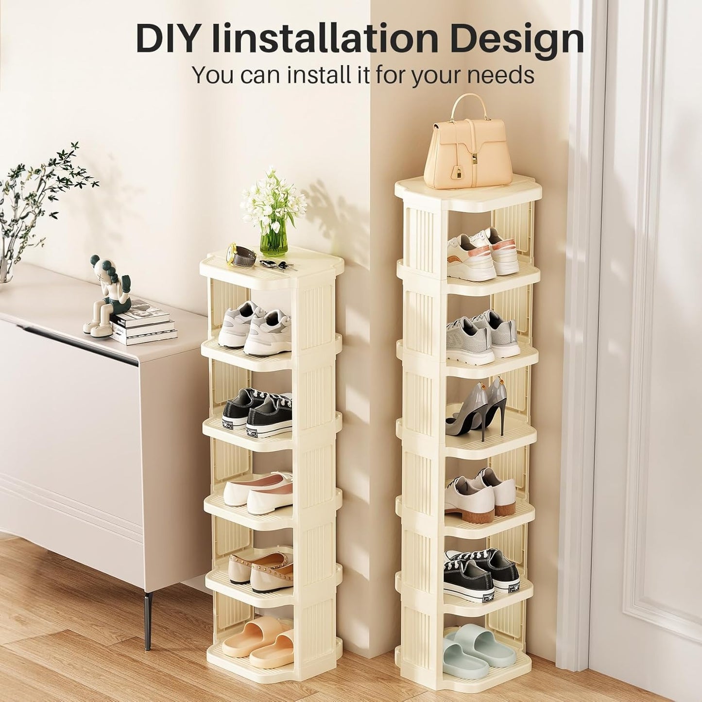Home Collection 8-Tier Vertical Stackable Shoe Rack