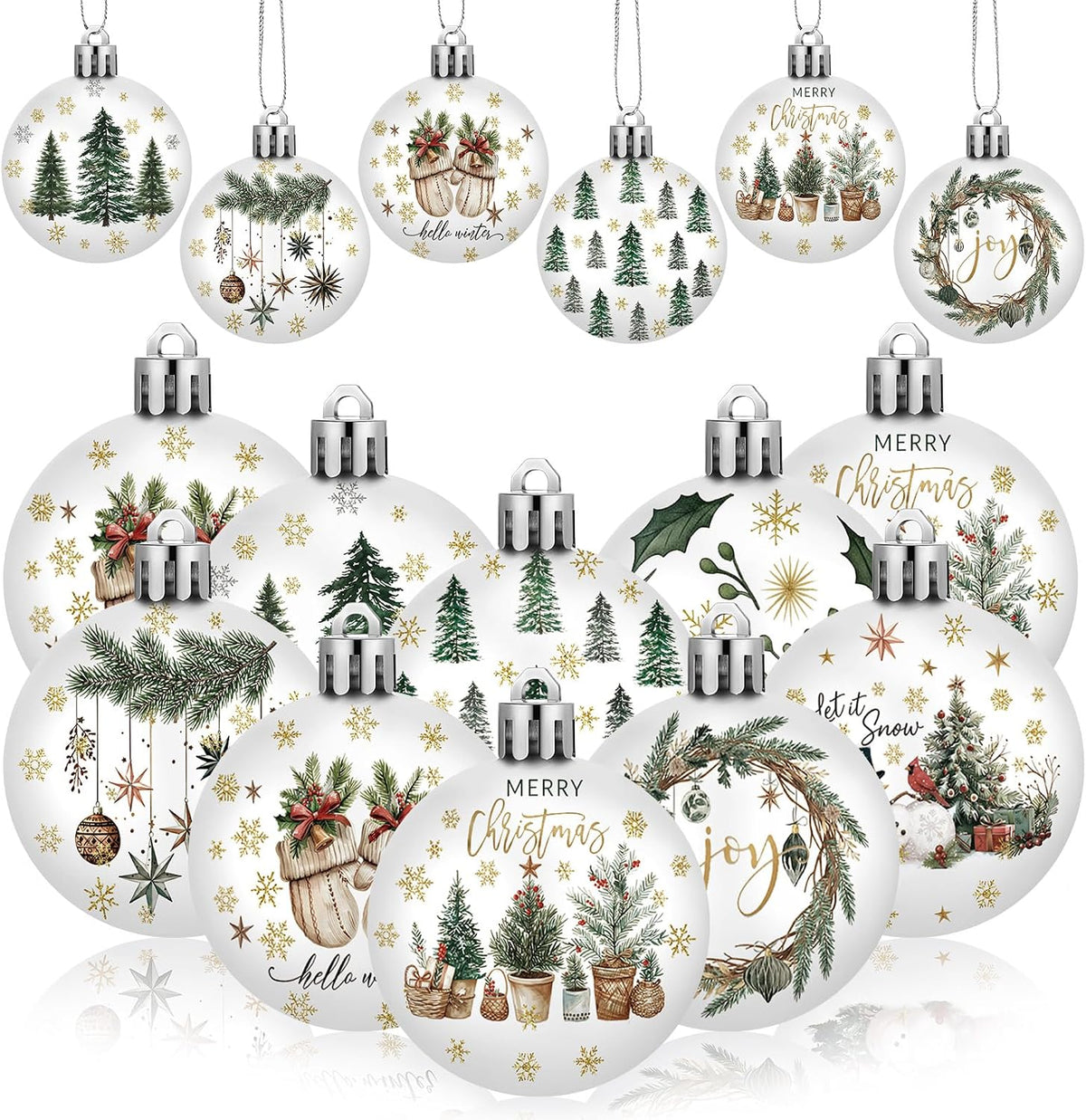 Home Collection Pack of 40 Mini Christmas Ball Ornaments 1.2 Inch Hanging Xmas Tree Decorations
