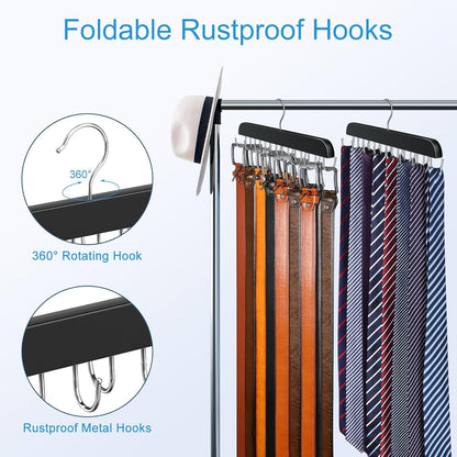 Home Collection Belt Hanger for Closet with 14 Hooks Holds Up to 42 Belts,