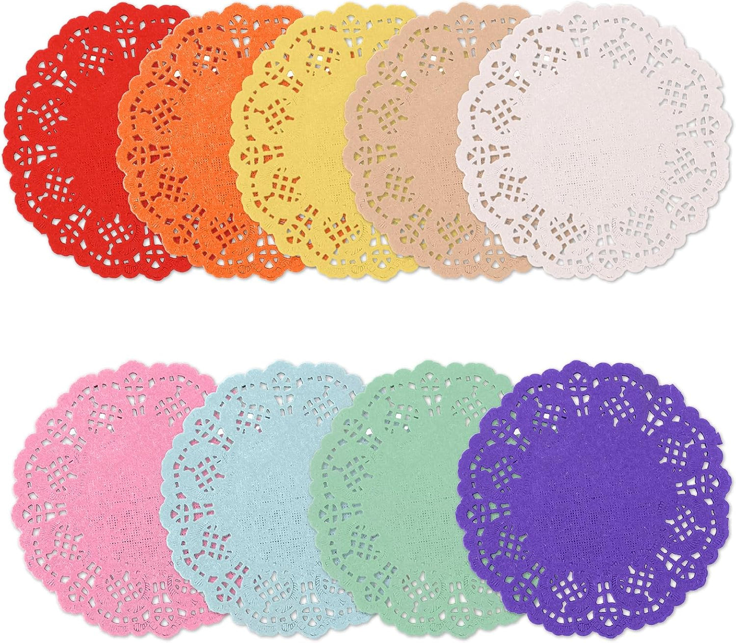 Home Collection 180-Pc 3.5-Inch Colored Lace Mini Paper Doilies
