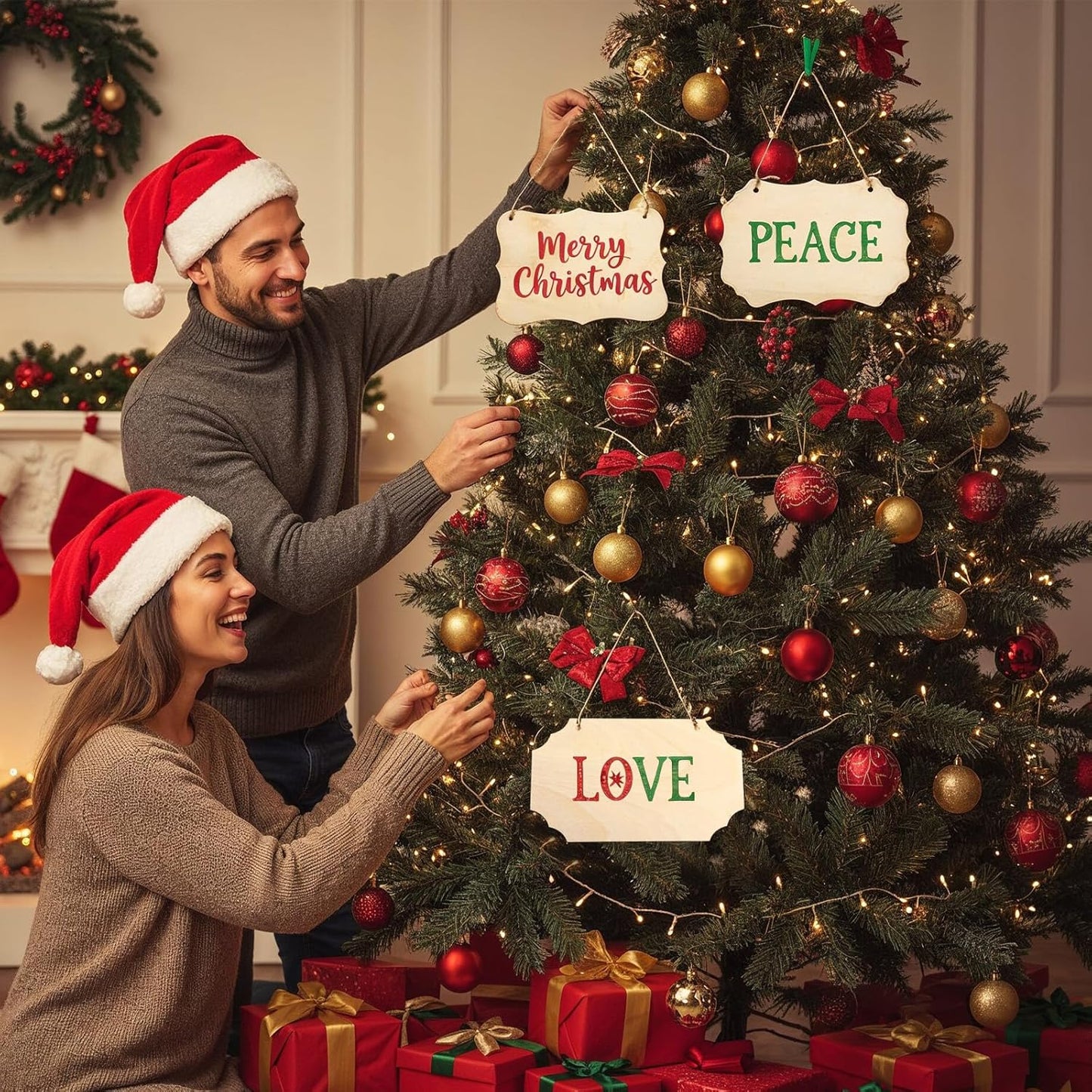 Home Collection 6-Pack Unfinished  Wood Plaques with Jute Rope 8.8 x 5.7 Inch