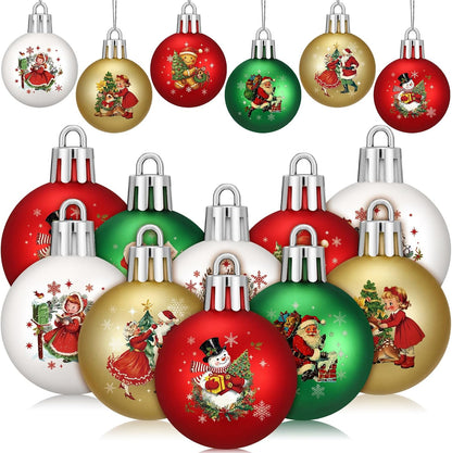 Home Collection Pack of 40 Mini Christmas Ball Ornaments 1.2 Inch Hanging Xmas Tree Decorations