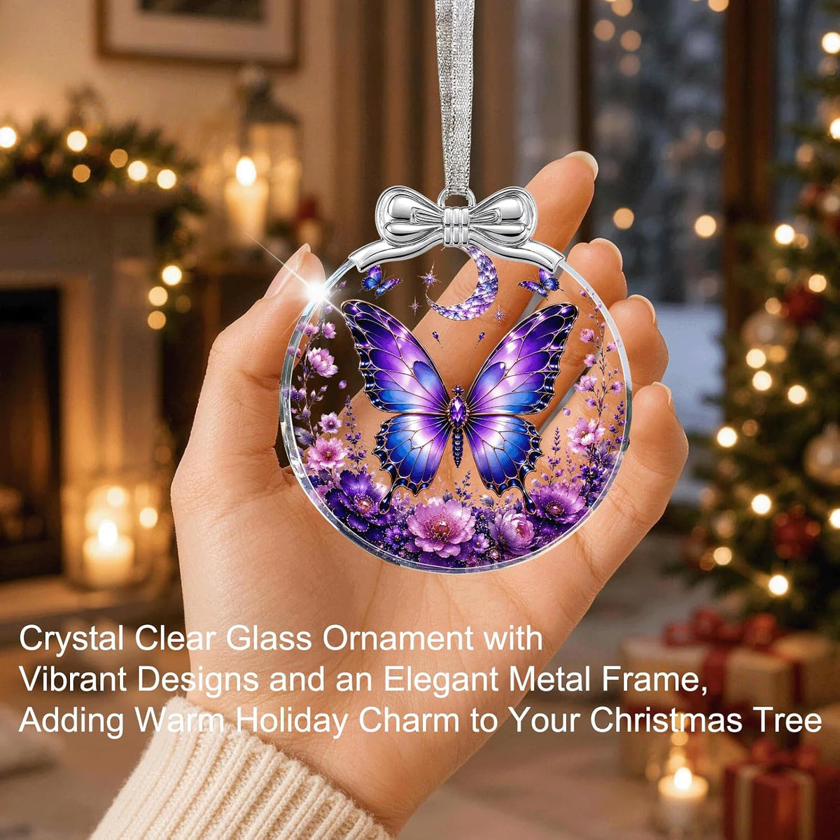 Home Collection Crystal Glass Christmas Ornament Hanging Tree Decoration and Holiday Keepsake Gift