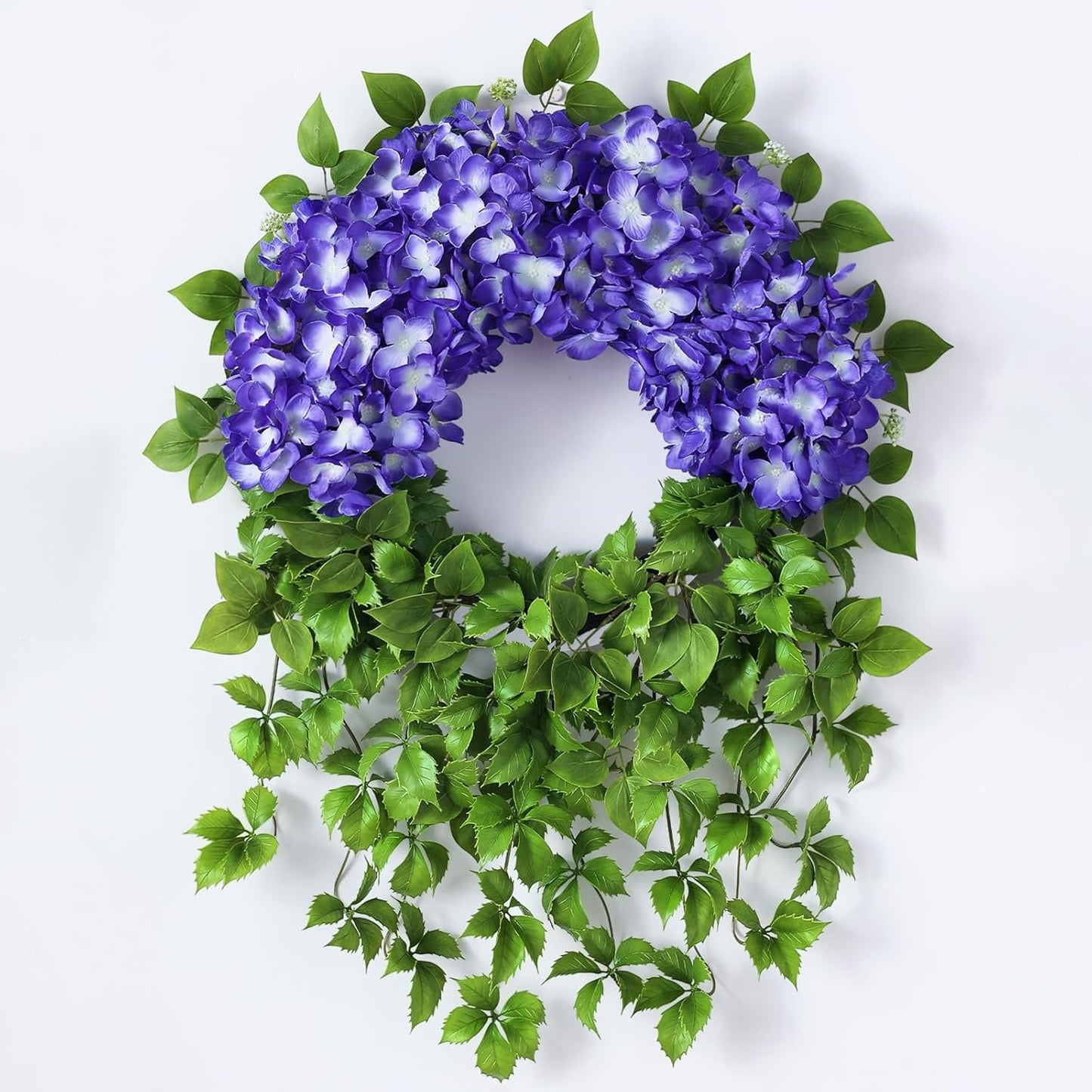 Home Collection Artificial Hydrangea Wreath with Ivy for Front Door 23-Inch