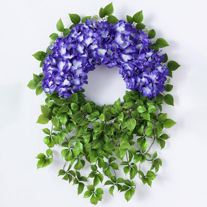 Home Collection Artificial Hydrangea Wreath with Ivy for Front Door 23-Inch