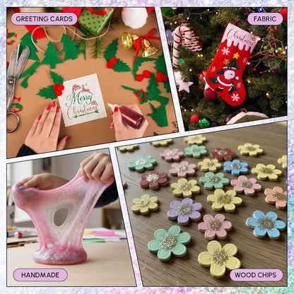 Home Collection 12Pcs Neon Metallic Glitter Glue Bottles