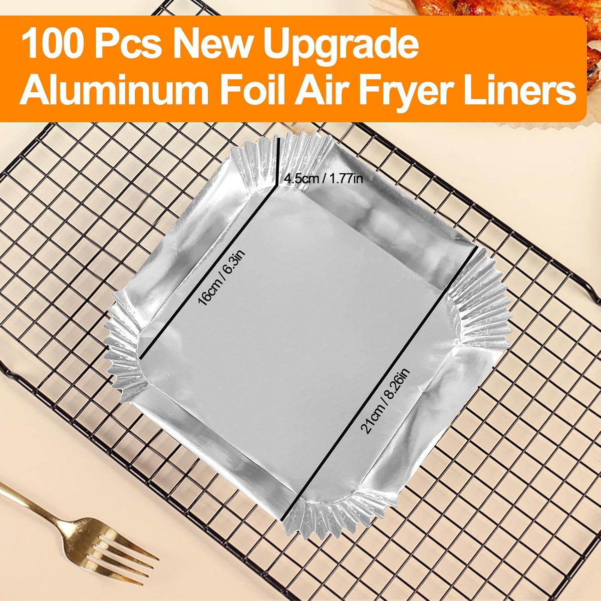Home Collection Disposable Aluminum Foil Air Fryer Liners Nonstick Baking Sheets