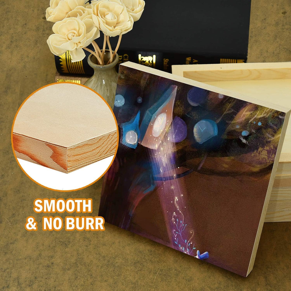 Home Collection 6Pcs Unfinished Wood Cradled Painting Panels
