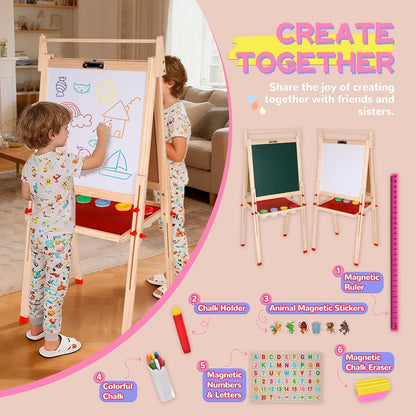 Home Collection Adjustable Wooden Art Easel
