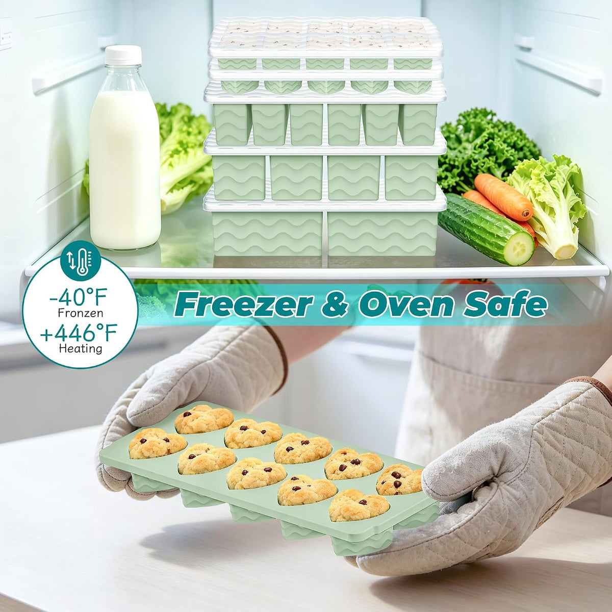 Home Collection Pack of 5 Silicone Freezer Food Molds with Steel Rim