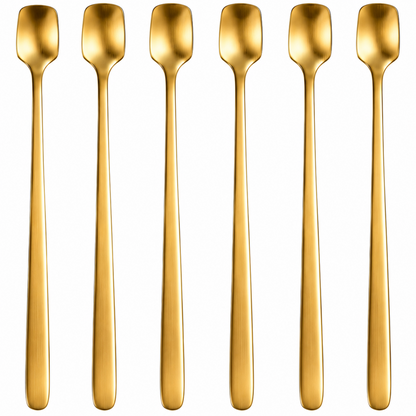 Home Collection Pack of 6 Stainless Steel Iced Tea Spoons 5.7 Inch
