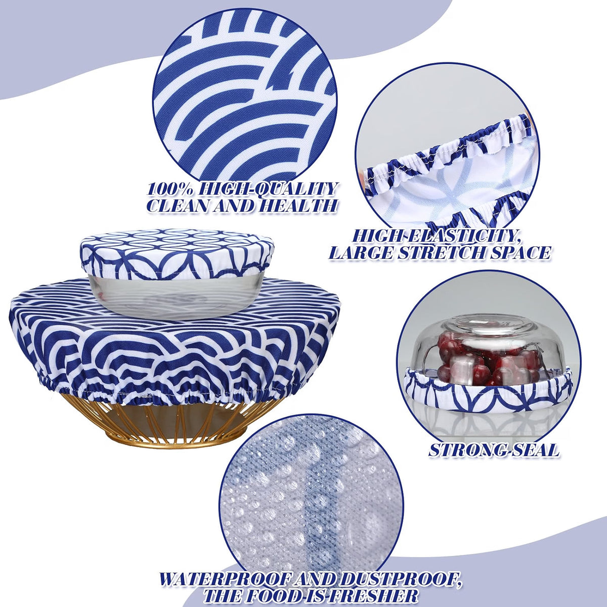 Home Collection Pack of 10 Reusable Fabric Bowl Covers