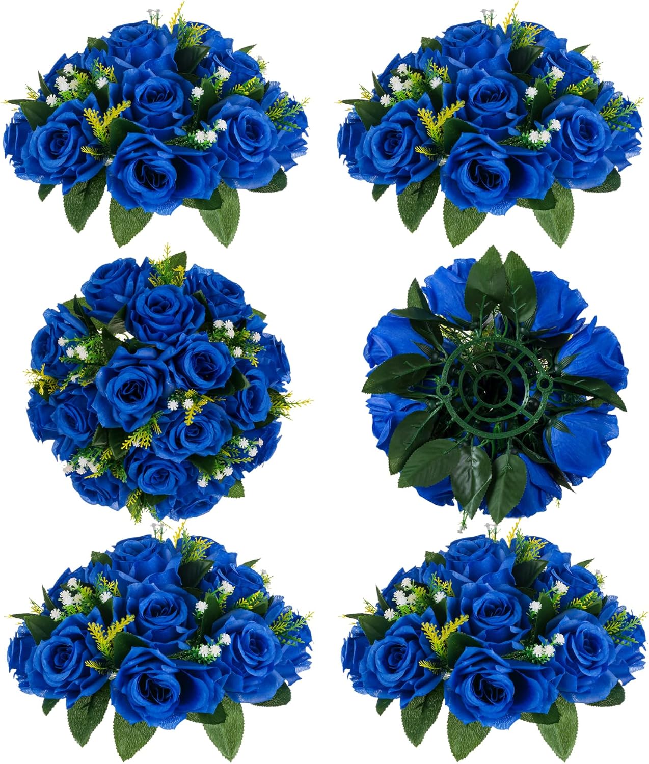 Home Collection 2 Pcs Blue Artificial Rose Flower Balls – Table Centerpiece