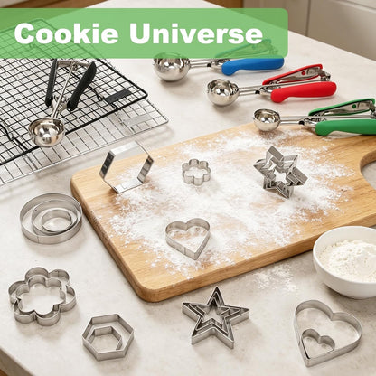 Home Collection Pack of 18 Stainless Steel Cookie Cutter Set Assorted Shapes and Sizes