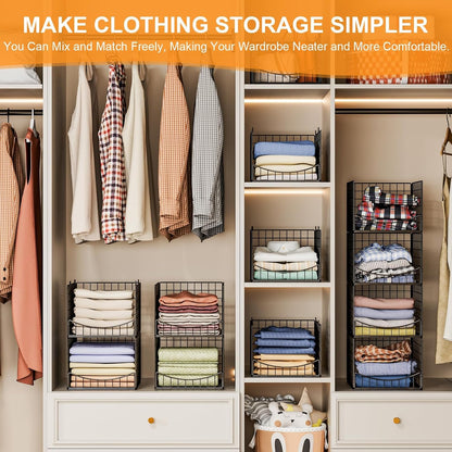 Home Collection 4-Tier Stackable Closet Organizer Shelves