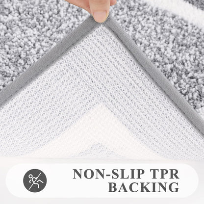 3-Piece Microfiber Bathroom Rug Set – Plush Non-Slip Bath Mats with U-Shaped Toilet Contour