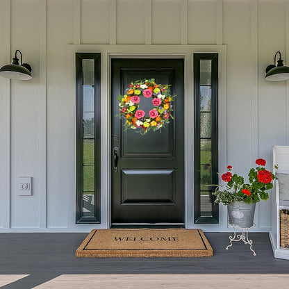 Home Collection Artificial Peony Spring and Summer Wreath 22 Inch