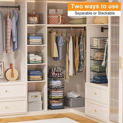 Home Collection 4-Tier Stackable Closet Organizer Shelves
